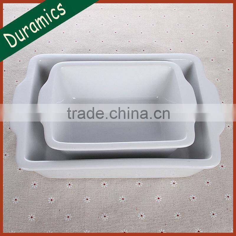 New arrival durable white porcelain rectangular roasters