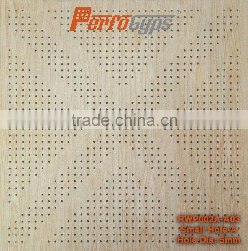 Wooden Acoustic Perforated Gypsum Ceiling Tile Made in China Good Quality Soundproof