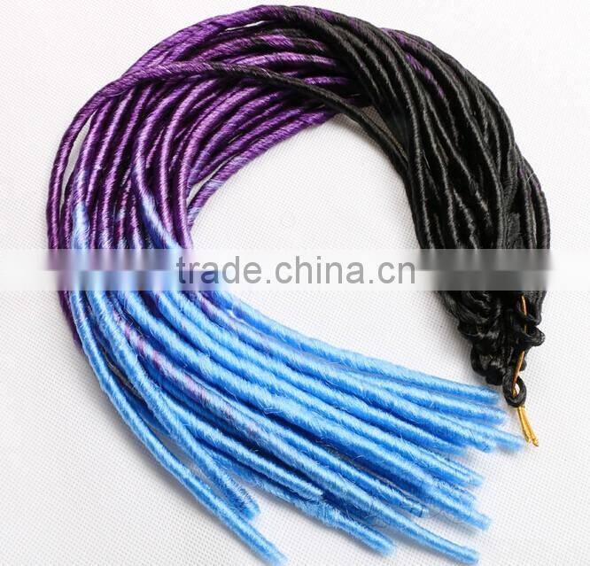 F6676 24" two tone soft dread lock synthetic braiding hair,soft dread braids