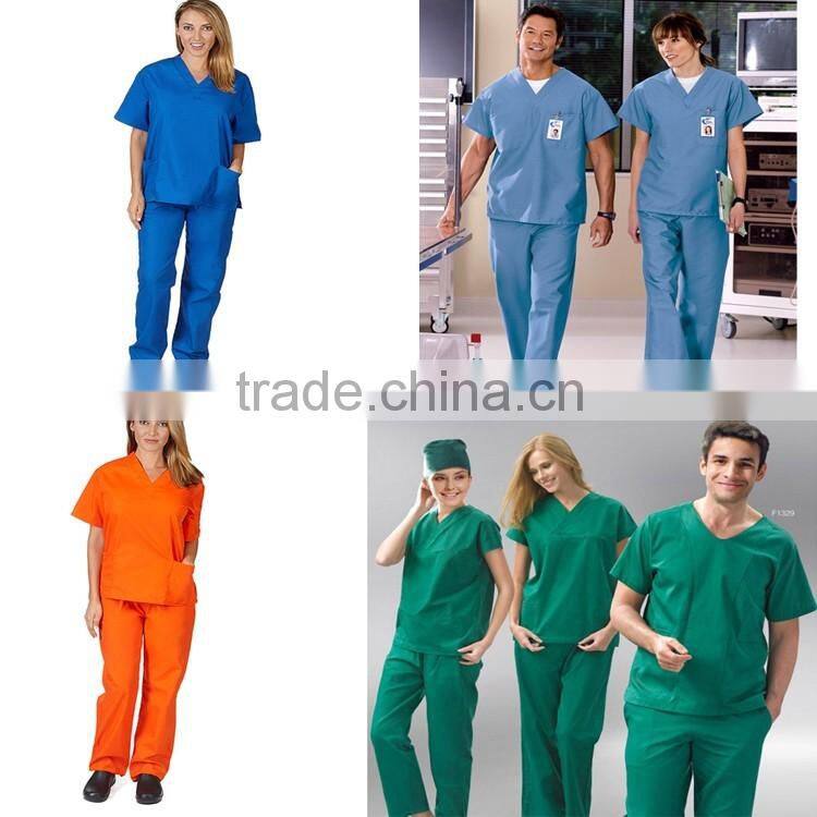 Solid Fashion Scrub Tops For Women/Medical Scrub Top Nurse/V neck female scrub Cotton/Polyester tops