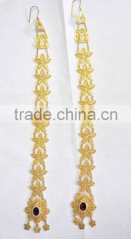 Indian traditional jewellery 14k gold earrings wedding souvenirs