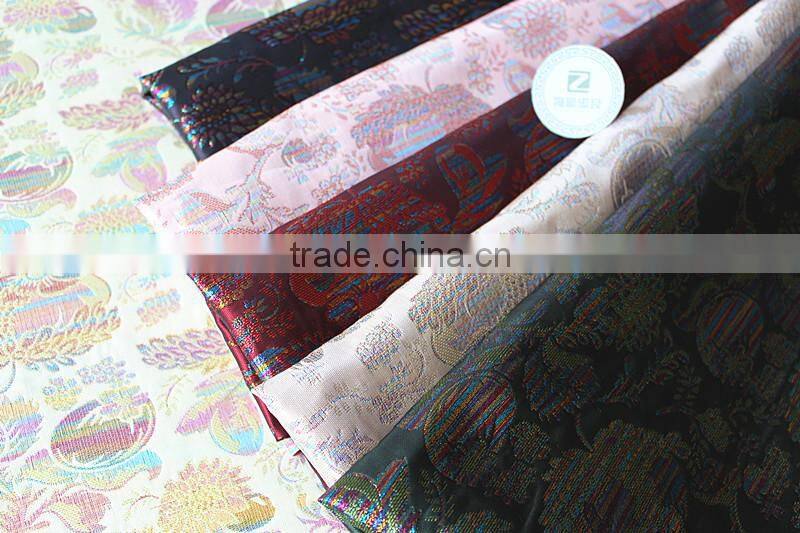 Colorful jacquard dresses fabric Chinese brocade fabric for women's clothing