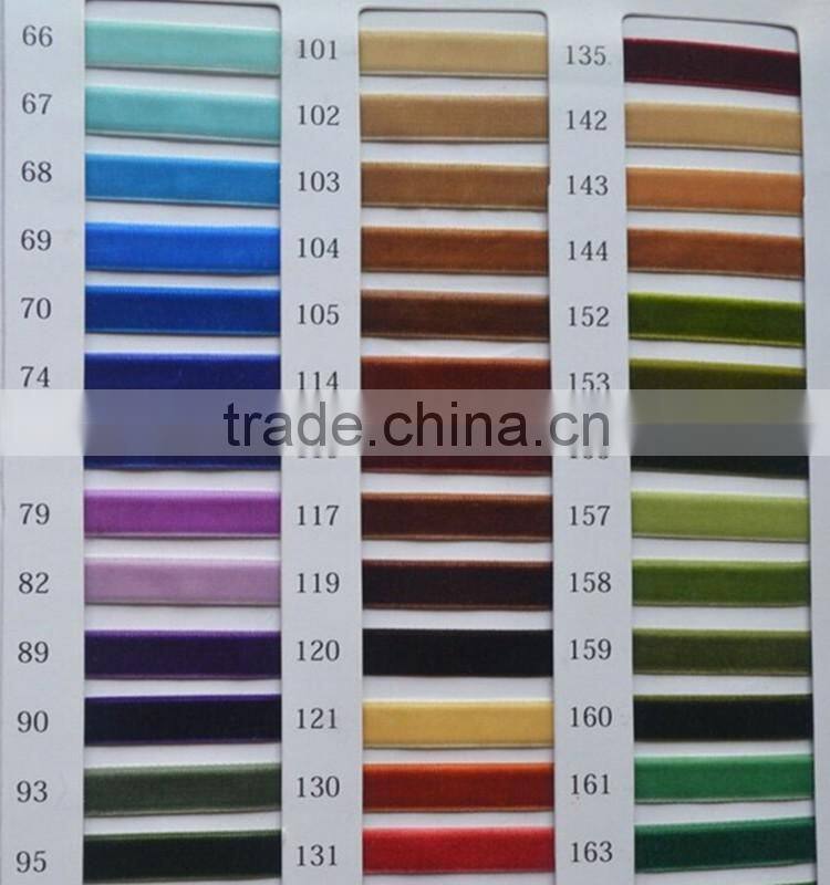 China Factory Wholesale Single Face Velvet Ribbon for Garment trimming