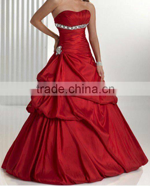 red ball and long sleeve wedding gown