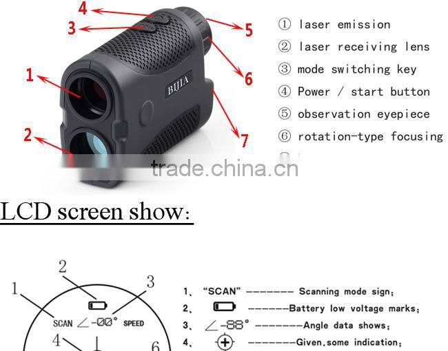 BIJIA 400m 4X25 Outdoor Hunting Laser Rangefinder Golf Laser Rangefinder