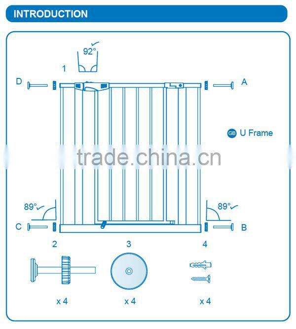Europe standard Metal material baby child door with certificate