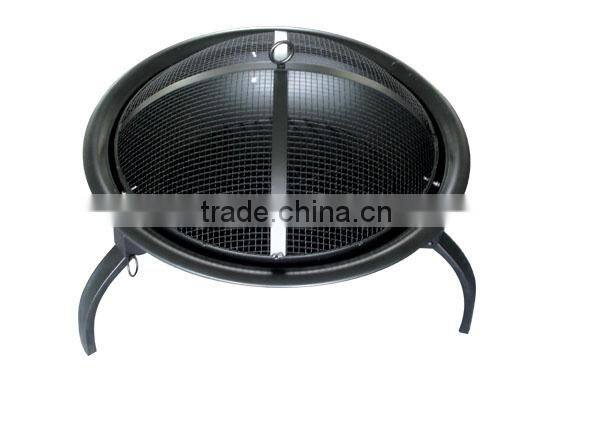 Fire pit with mesh grid