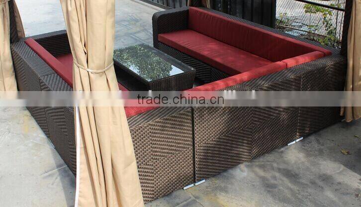 Outdoor building material rattan/wicker sun room green house winter garden house