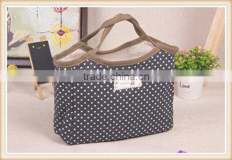 Hot sell unique cotton and linen ladies handbag