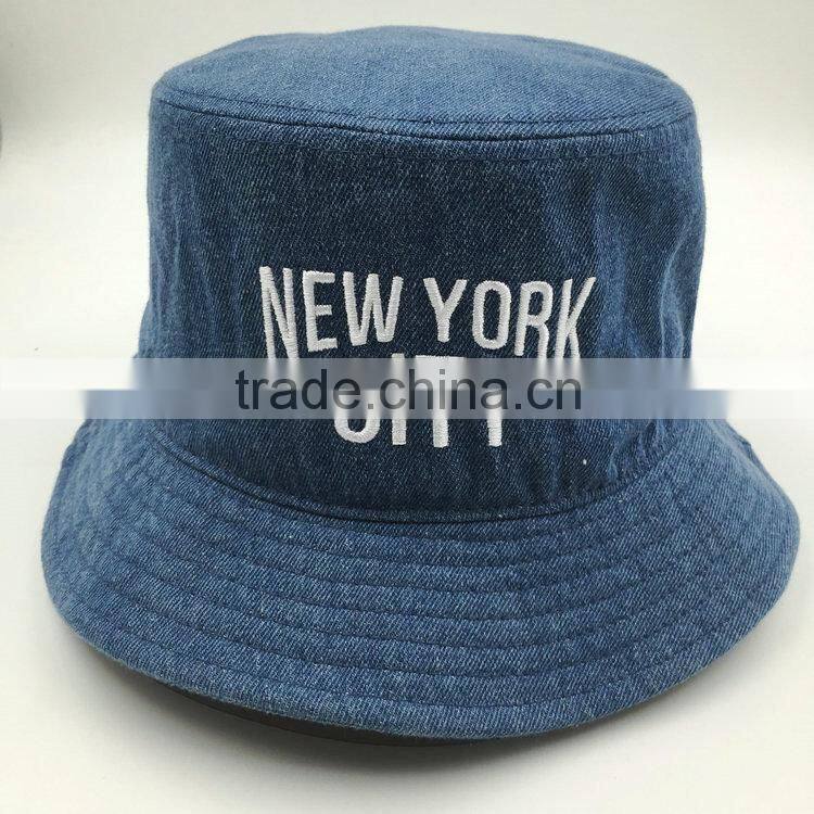 Factory wholesale embroidery jean bucket hat