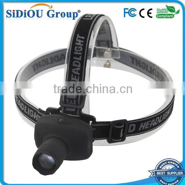 Sidiou Light 3 Modes 500 Lumens LED Headlight Headlamp Flashlight High Power Frontal Lantern Zoomable Head Torch Light Power By