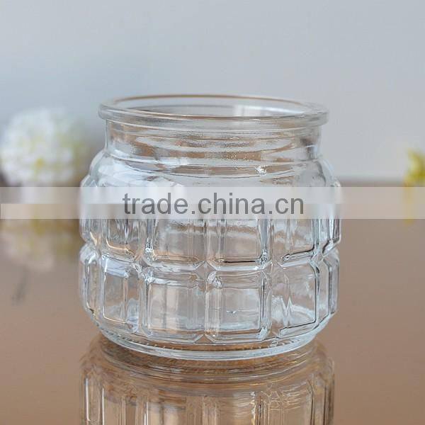 Mini glass candle holder/candle jar/container transparent