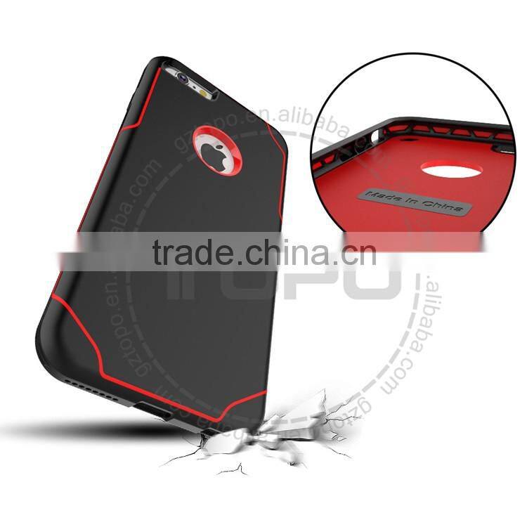 Wholesale mobile phone back cover PC+TPU shockproof combo plastic shell phone case for iphone 6 6s plus