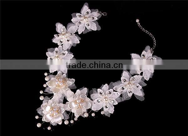 MYLOVE white lace bridal jewelry set necklace earring set flower new design jewelry MLT002