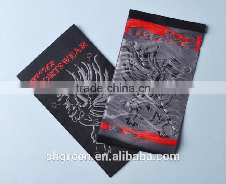 high definition sports wear fabric woven label with trademark