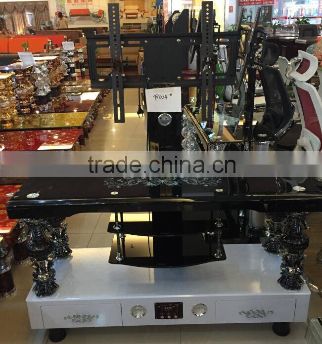 Wholesale cheap tempered glass mdf tv stand