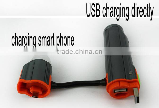 Rechargeable led super power usb Flashlight Torch Light Portable Power Bank