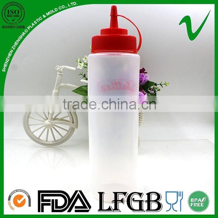 700ml LDPE empty plastic type ketchup squeeze bottle with food grade