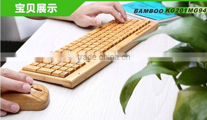 New Arrival Professional Bamboo & Wood Mechanical Keyboard wireless stylem, full set computer accessories