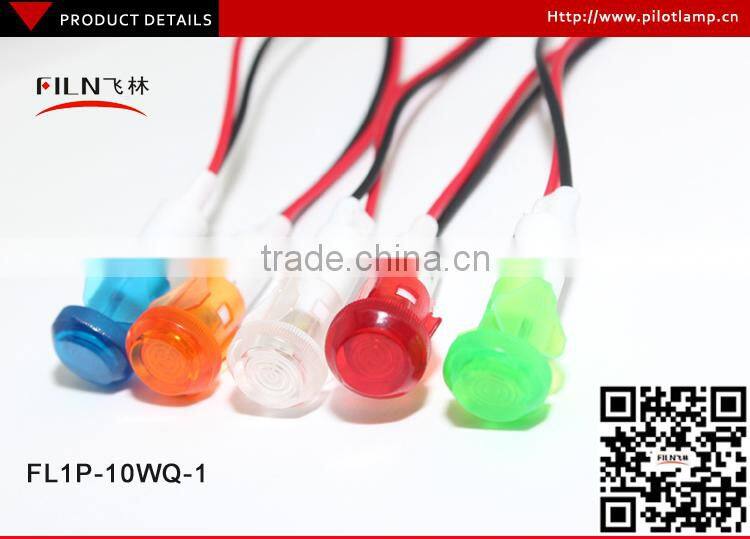FILN Hot Products 10mm 24v Led Signal lamp security indicator light with wire