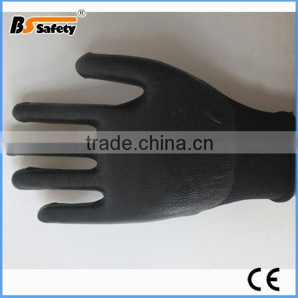 BSSAFETY Black nitrile coated industrial work gloves