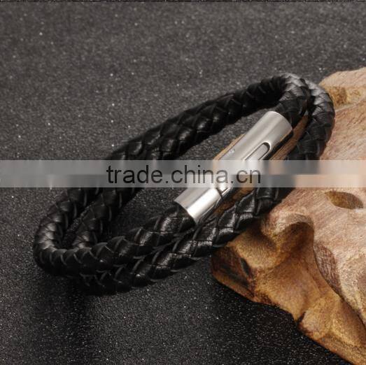 Best Selling Christmas Gifts 2016 Wrap genuine leather Bracelet men