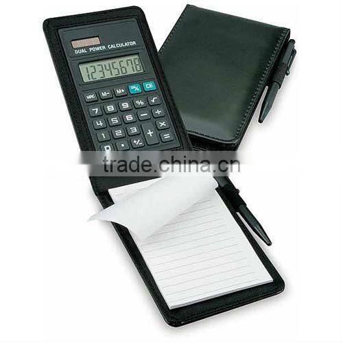 calculator solar Notepad with calculator and pen