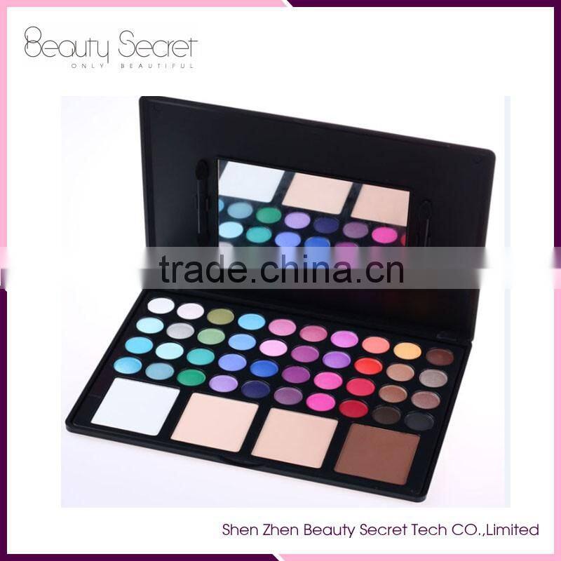 Mineral material 44 color pressed glitter eyeshadow makeup palette can oem