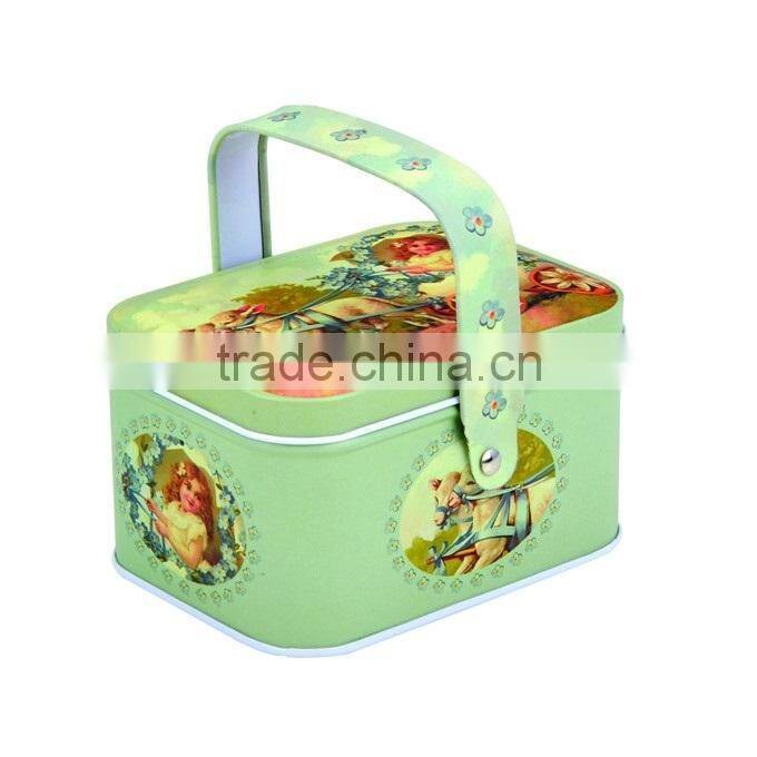 2014 tin lunch box with lock and key lunch tin box with handle