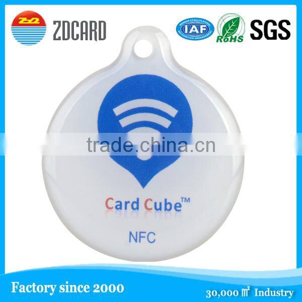 high quality customized nfc smart rfid epoxy keyfob tag