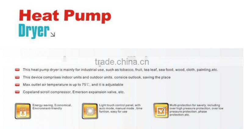 professional split high temperature air to air heat pump 28kw tobacco heating machine dryer