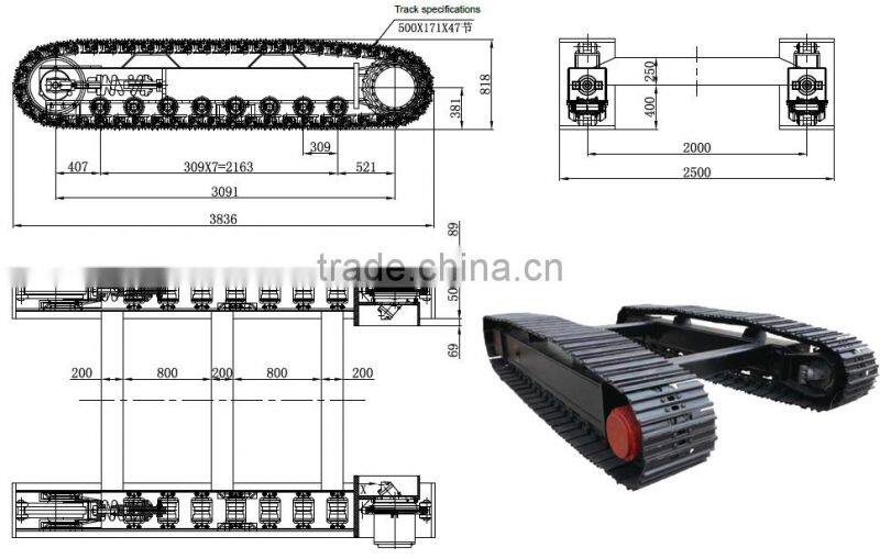 30 ton heavy steel track undercarriage