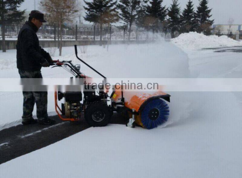 Hydraulic two wheel walking tractor with power sweeper