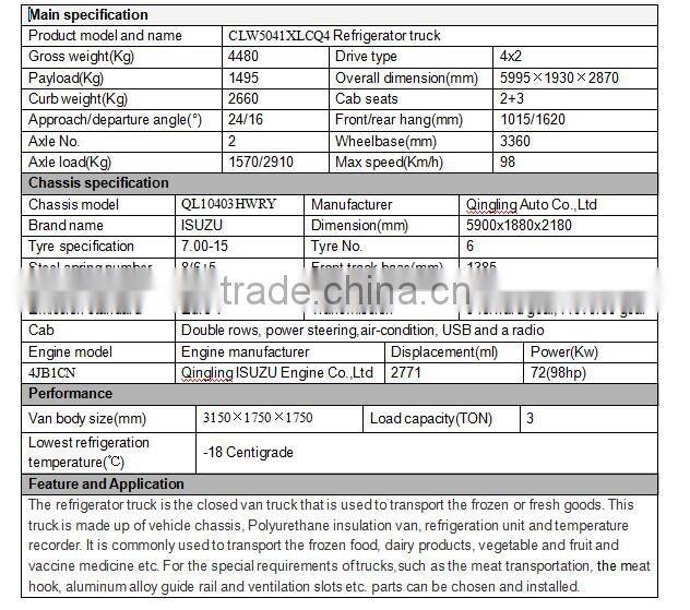 Diesel Japanese mini refrigerated truck
