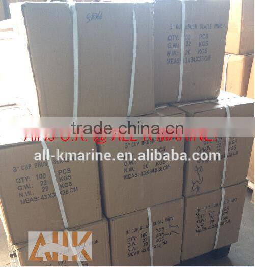 Knotted wire cup brush