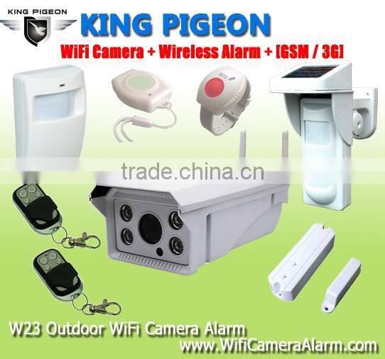 King pigeon Wireless Outdoor WiFi Camera Alarm +GSM/3G home alarm system