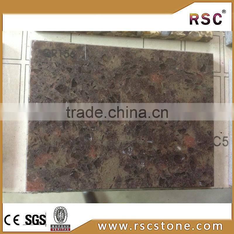 Brown artificial quartz stone new design for sale