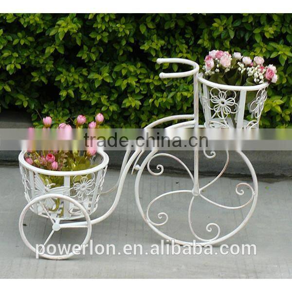Flower decorative metal wrought iron bicycle plant stand