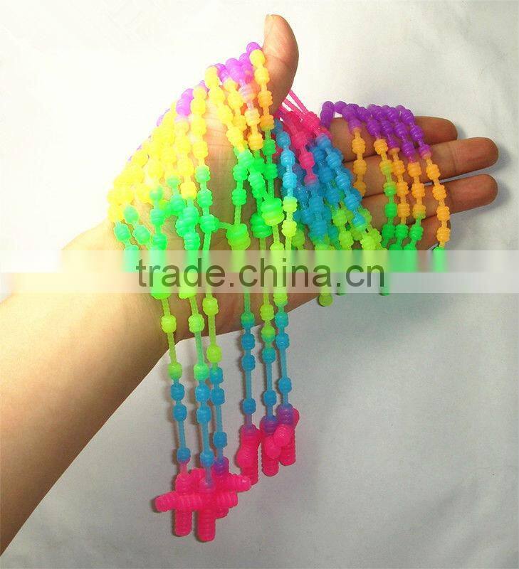 Mixing color Silicone Bead Rainbow Necklace