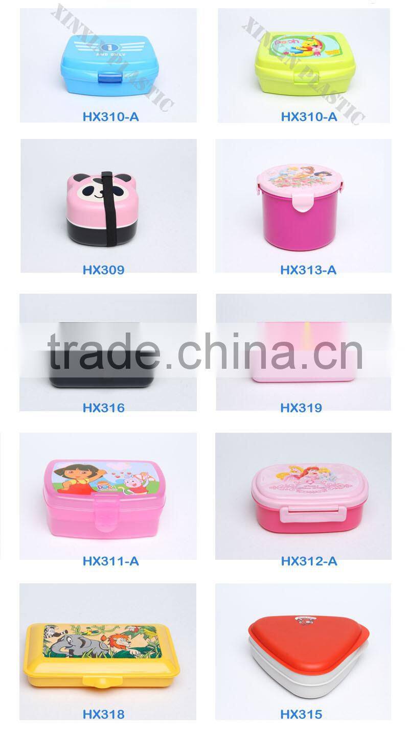 PP Manufacturer eco-friendly portable plastic kids lunchbox with cartoon printing