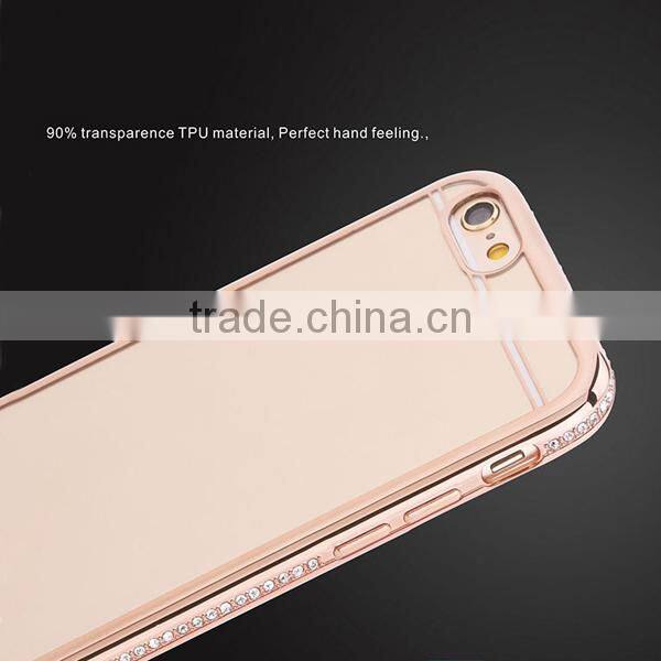 2017 Hot sale fashion phone accessories, diamond plating TPU phone case For iPhone 6 6Plus