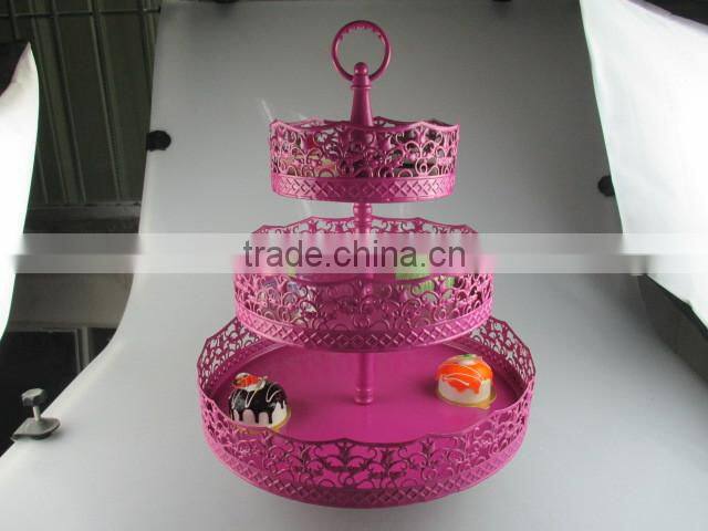 Cinderella Carriage Cake Stand 3 Tiers Lace Design Cake Stand in Metal