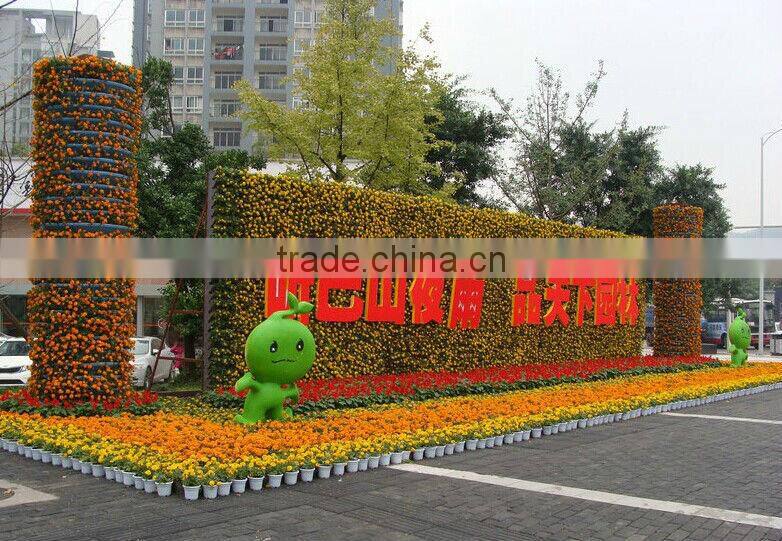 Vertical round flower pot gardening lamp post decoration