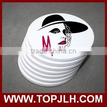 Promotional gift sublimation white blank round ceramic coasters