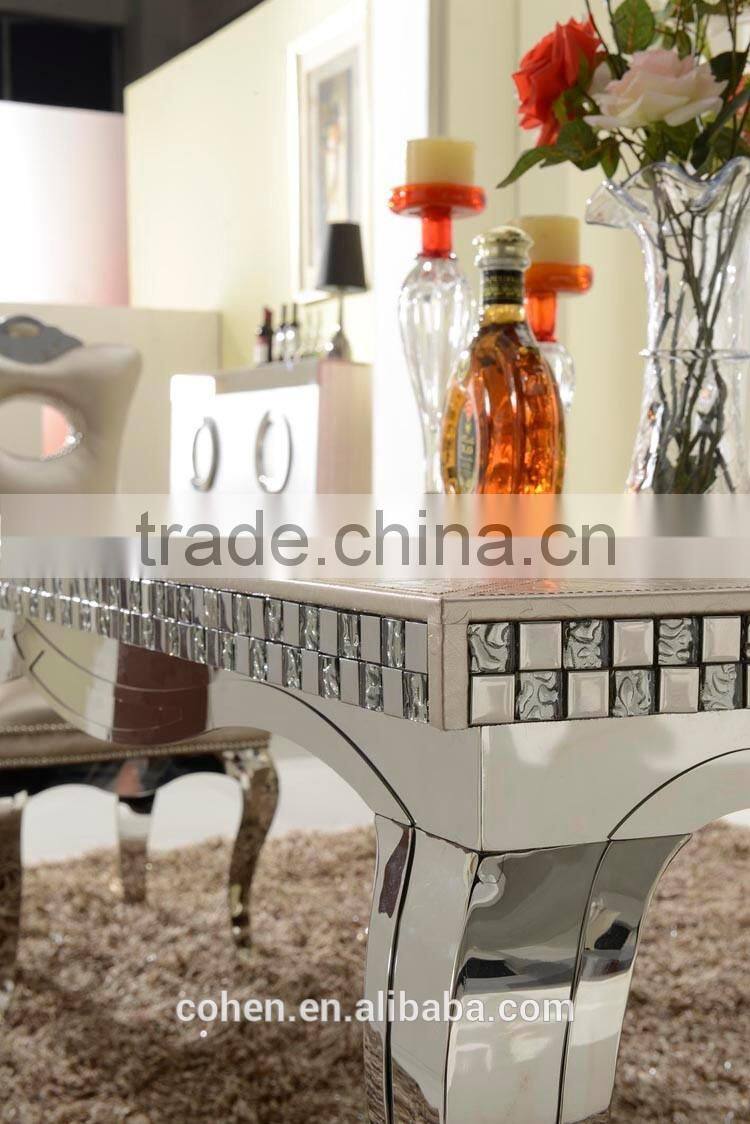 Hot selling modern wooden dining table set dining table and chair for stainless steel furniture and home furniture