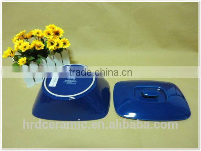 Round Shape with lid Ceramic Bakeware