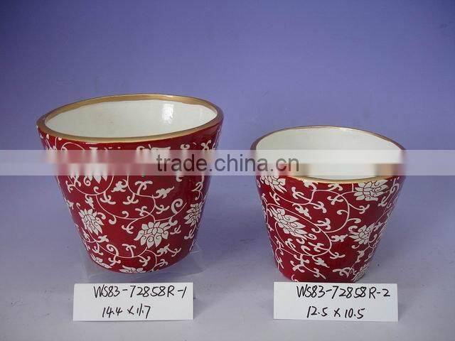 Cheap Terra Cotta red glaze Xmas Candle Holder