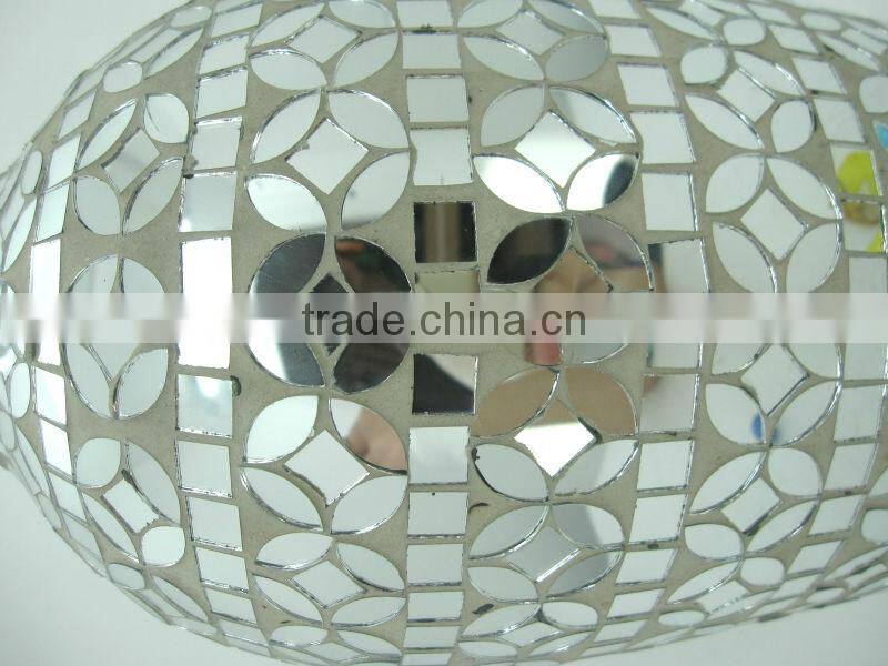 Table Decoration Chinese Slender Modern Mosaic Crackle Glass Tall Silver Vase