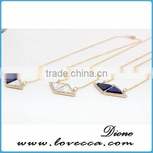 Dubai gold necklace fashion gold long chain gemstone necklace
