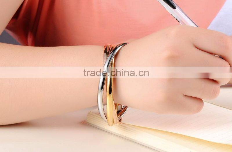 Wholesale Special Three Circle Jewelry Gift Bracelet Stainless Steel Bangle